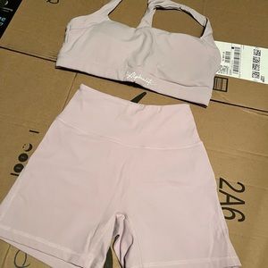 Alphalete pulse set lavender top large bottom xs